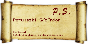Porubszki Sándor névjegykártya